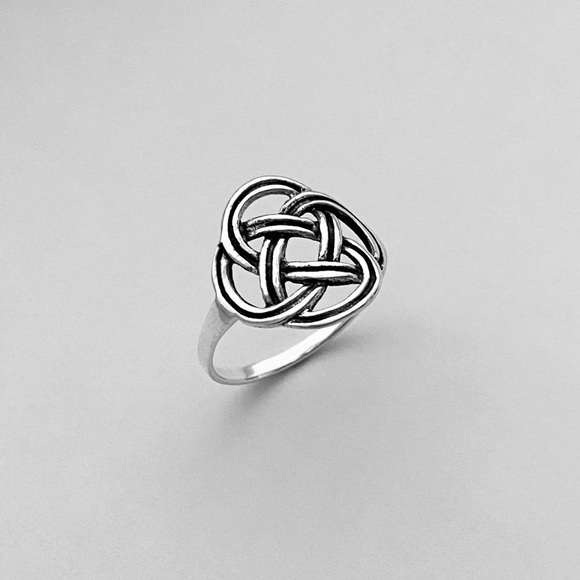 Sterling Silver Round Thin Celtic Ring, Endless Knots, Silver Rings, Love Knot - Picture 5 of 13